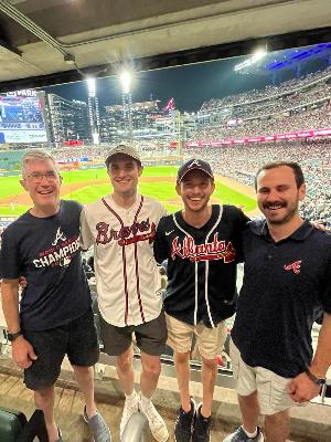 Jerry, Christopher, Me, and Williamson at a Braves game